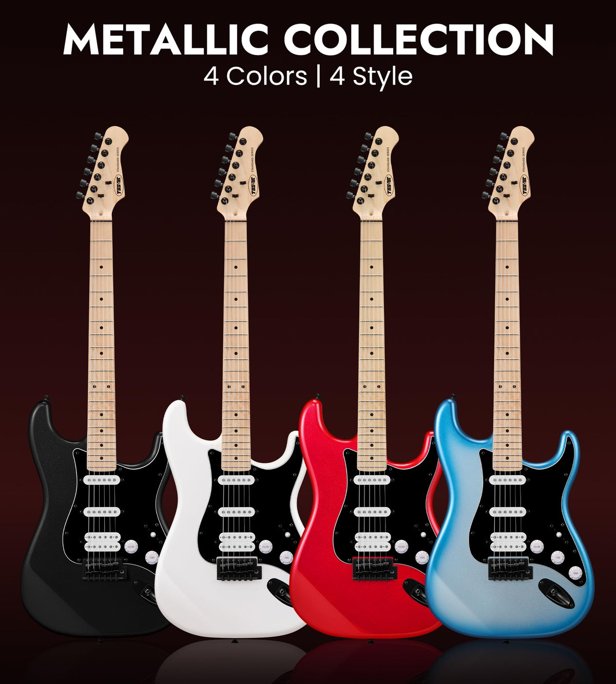 39" Electric Guitar Kit with Amp Sparkle Red Y76370
