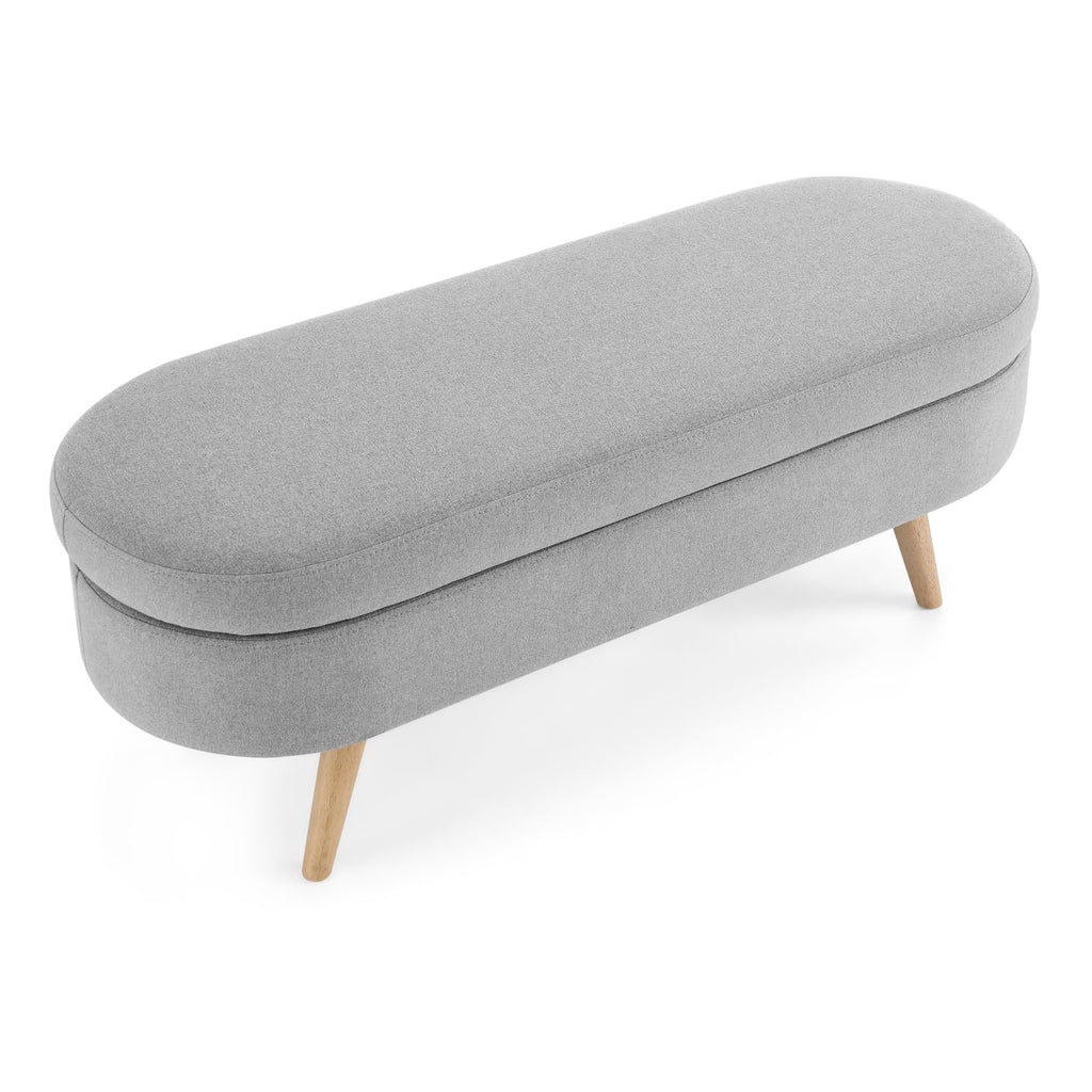 Oval Storage Bench with Rubber Wood Legs A350686