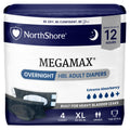 Black X-Large Adult Diapers with Tabs, 4 Count H2825