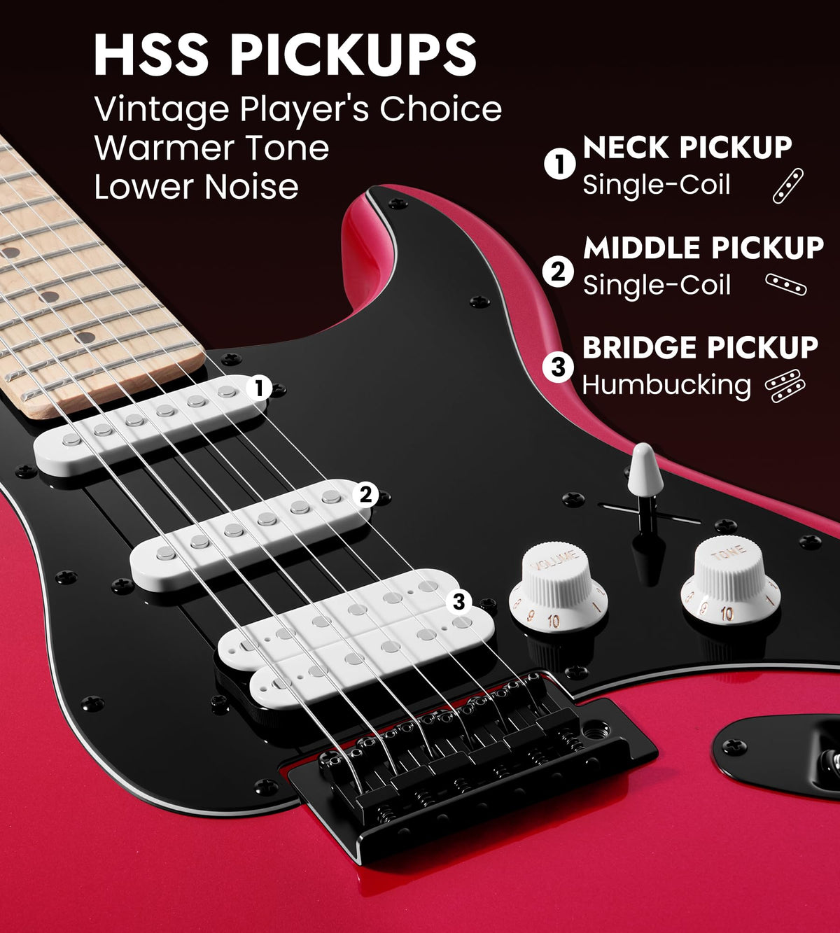 39" Electric Guitar Kit with Amp Sparkle Red Y76370