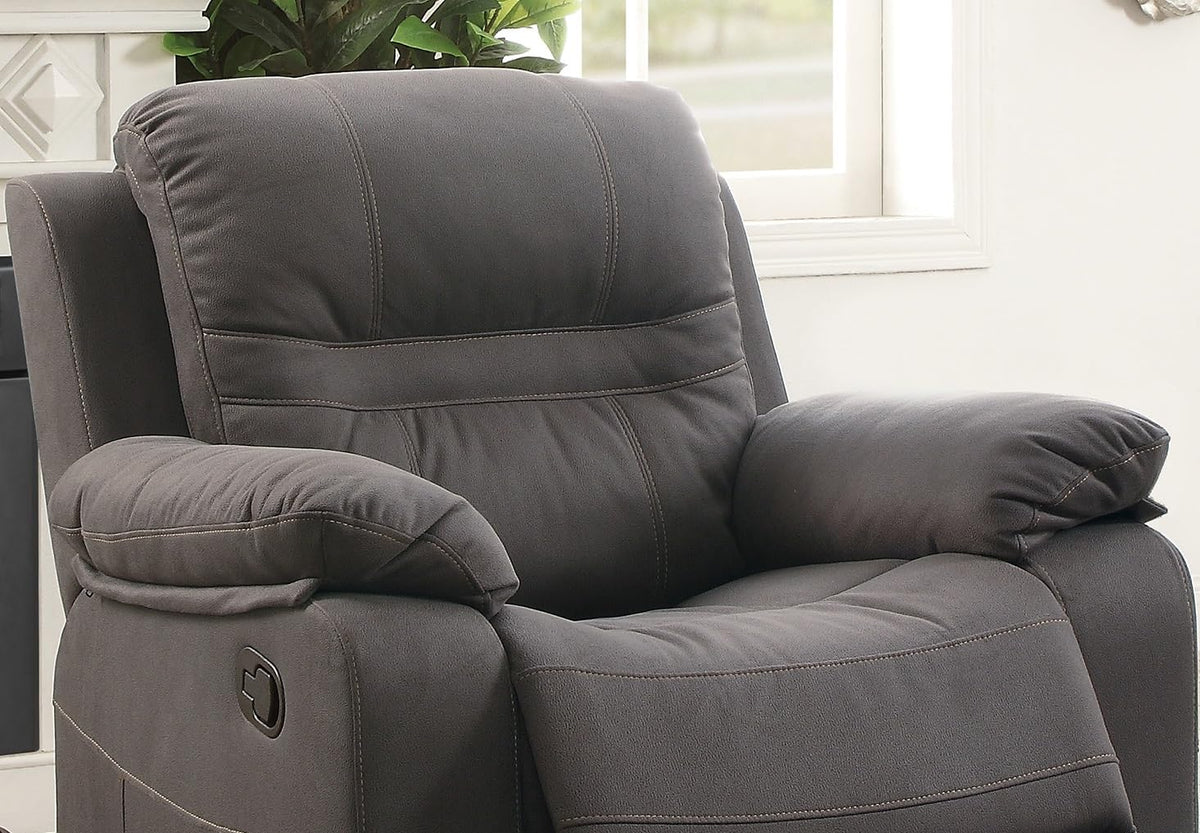 Slate Blue Breathable Leatherette Recliner Chair E607236