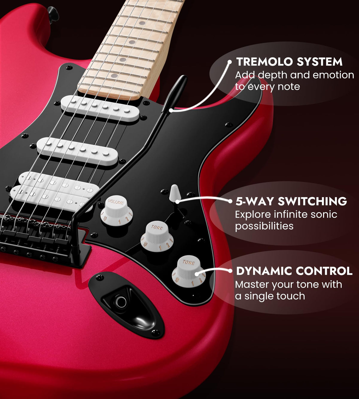 39" Electric Guitar Kit with Amp Sparkle Red Y76370