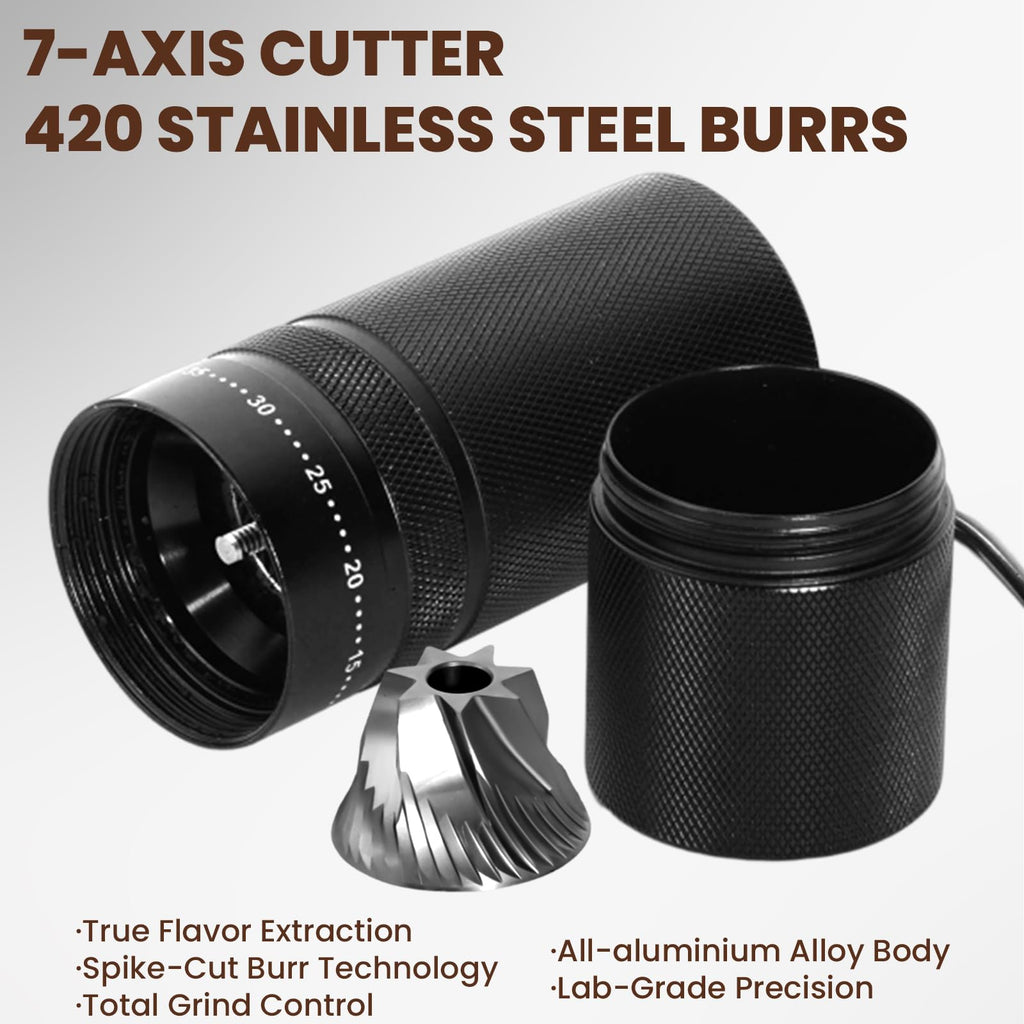 Manual Coffee Grinder with 60 Adjustable Settings, 28g Capacity, Stainless Steel Conical Burr O861223