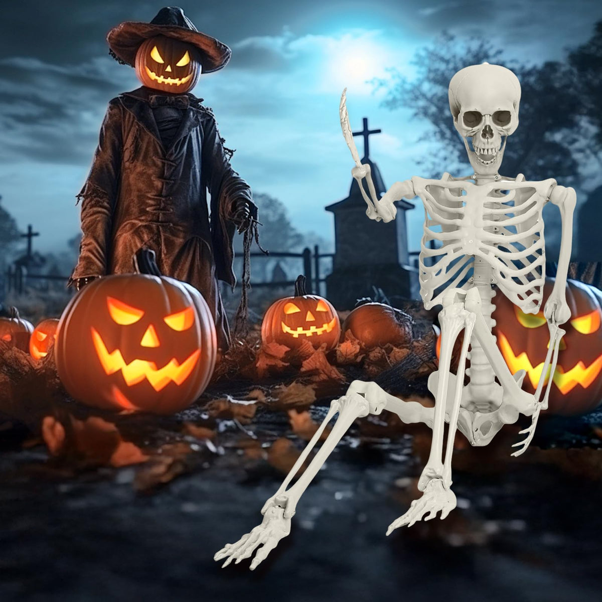 5.4FT Posable Life Size Skeleton J5601