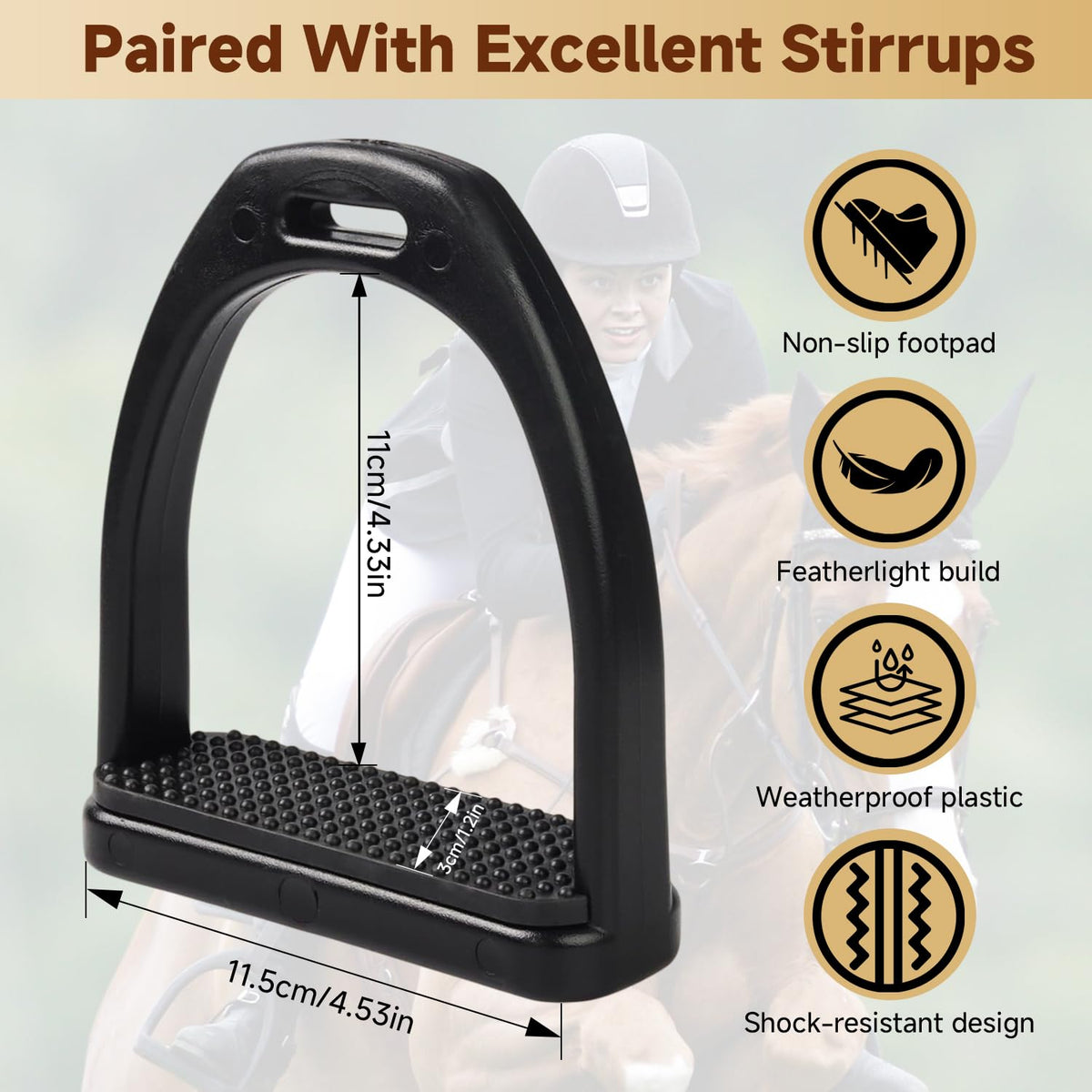 Kids Western Stirrups with Adjustable Nylon Straps D870116