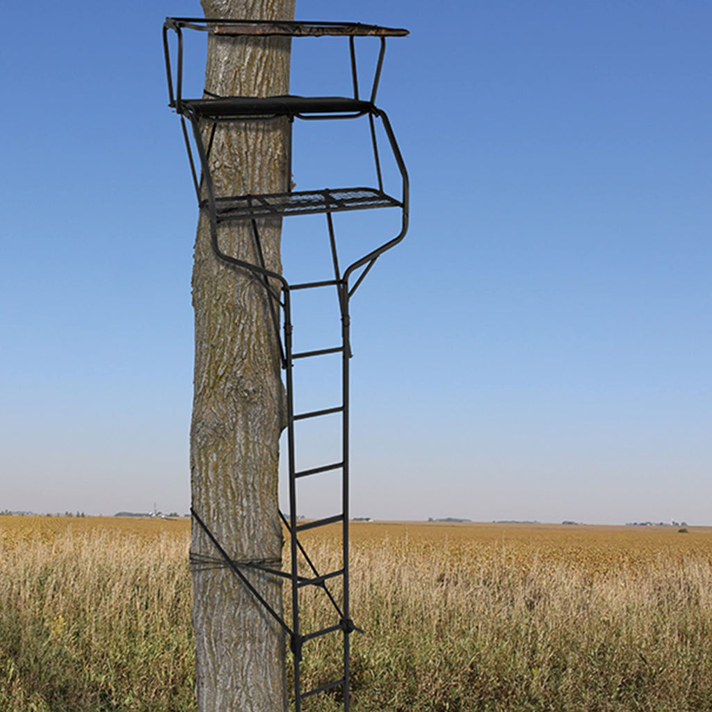 2 Person 18 Foot Tall Portable Hunting Tree Ladder Stand (2 Pack) M78776