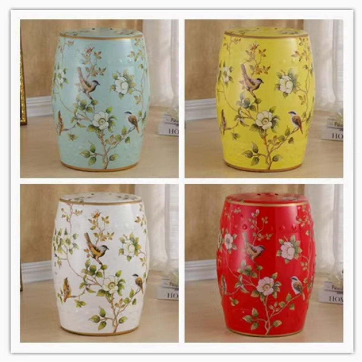 Ceramic Drum Garden Stool Q3199