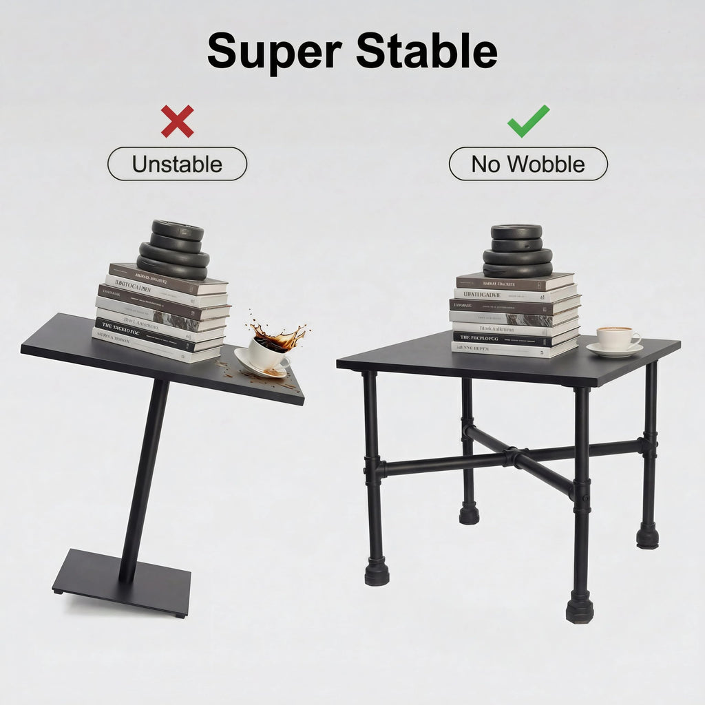 Black Industrial Pipe Table Leg Set Q795131