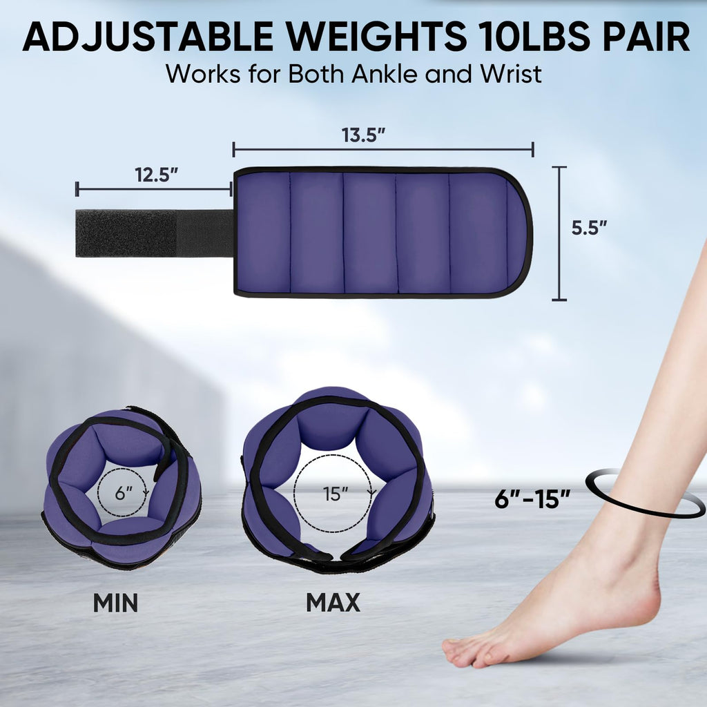 10lbs/Pair Adjustable Ankle Weights & 5lbs Weighted Vest Y92438