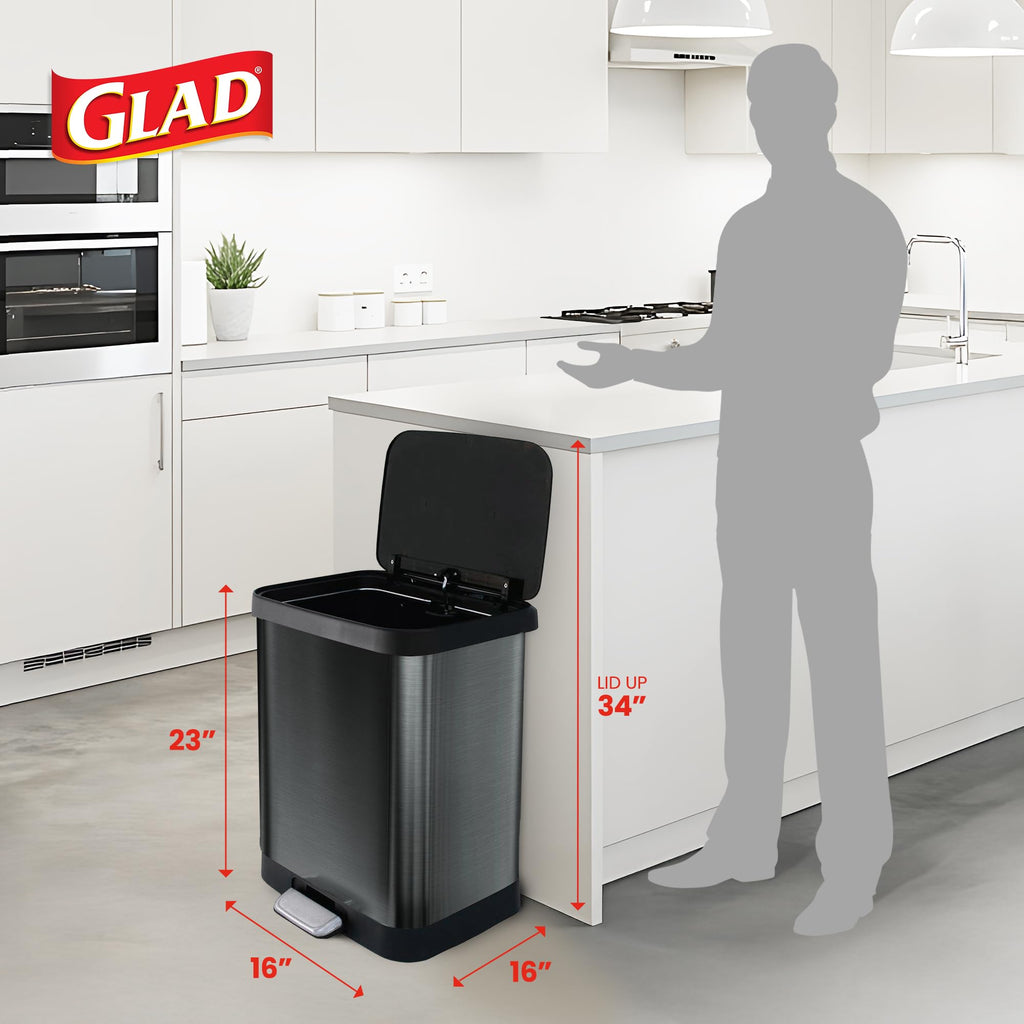 13 Gal Stainless Steel Trash Can L5978