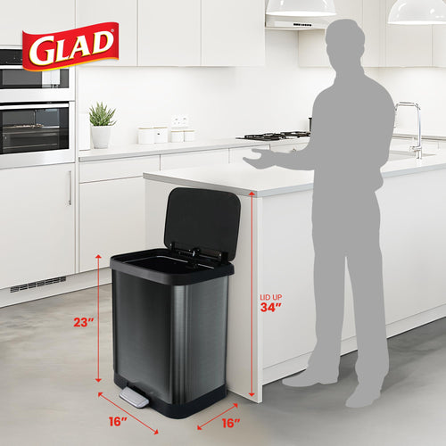 13 Gal Stainless Steel Trash Can L5978