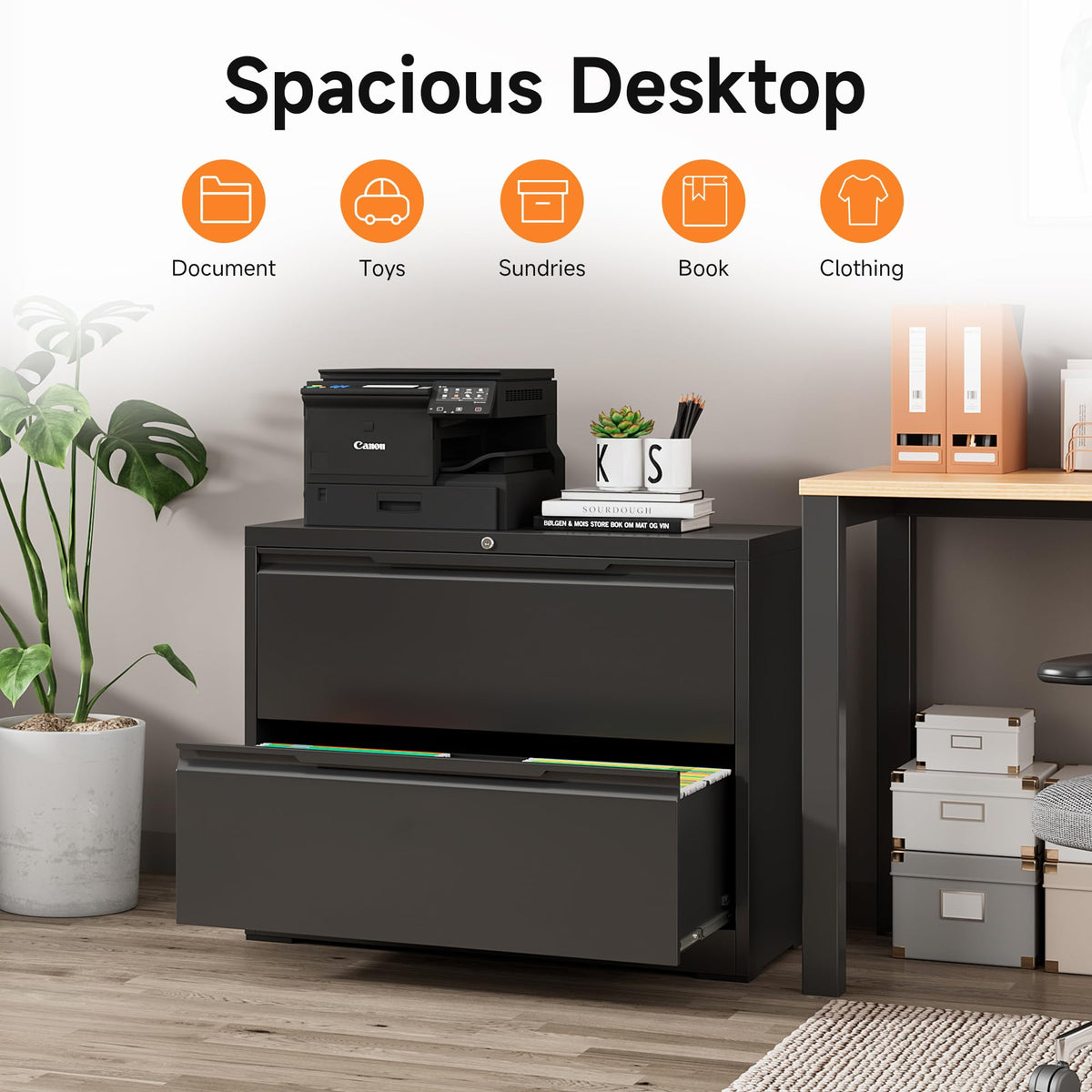 Metal File Cabinet with Lock, 2 Drawer Z8098
