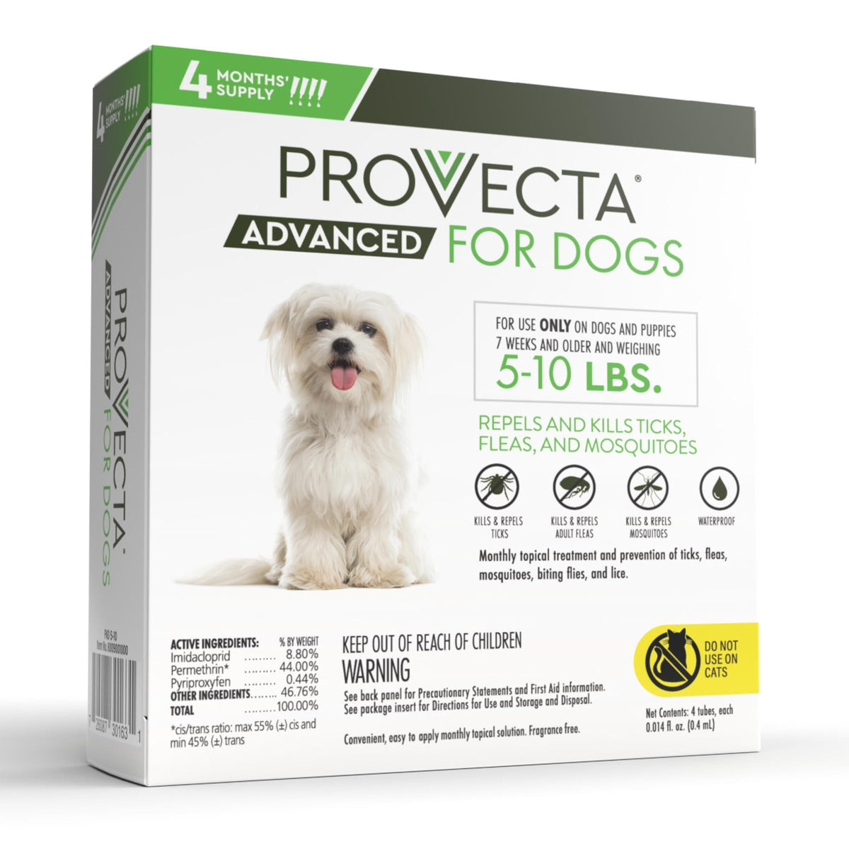 Flea & Tick for Small Dogs 5-10 lbs, 4-Month Supply N27114