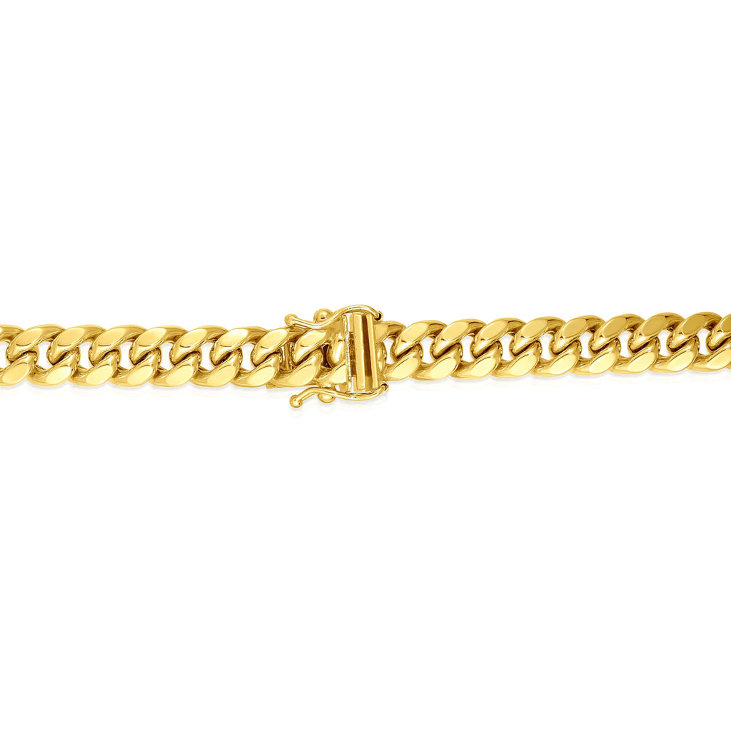 10k Yellow Gold 7mm Miami Cuban Link Chain Necklace J776