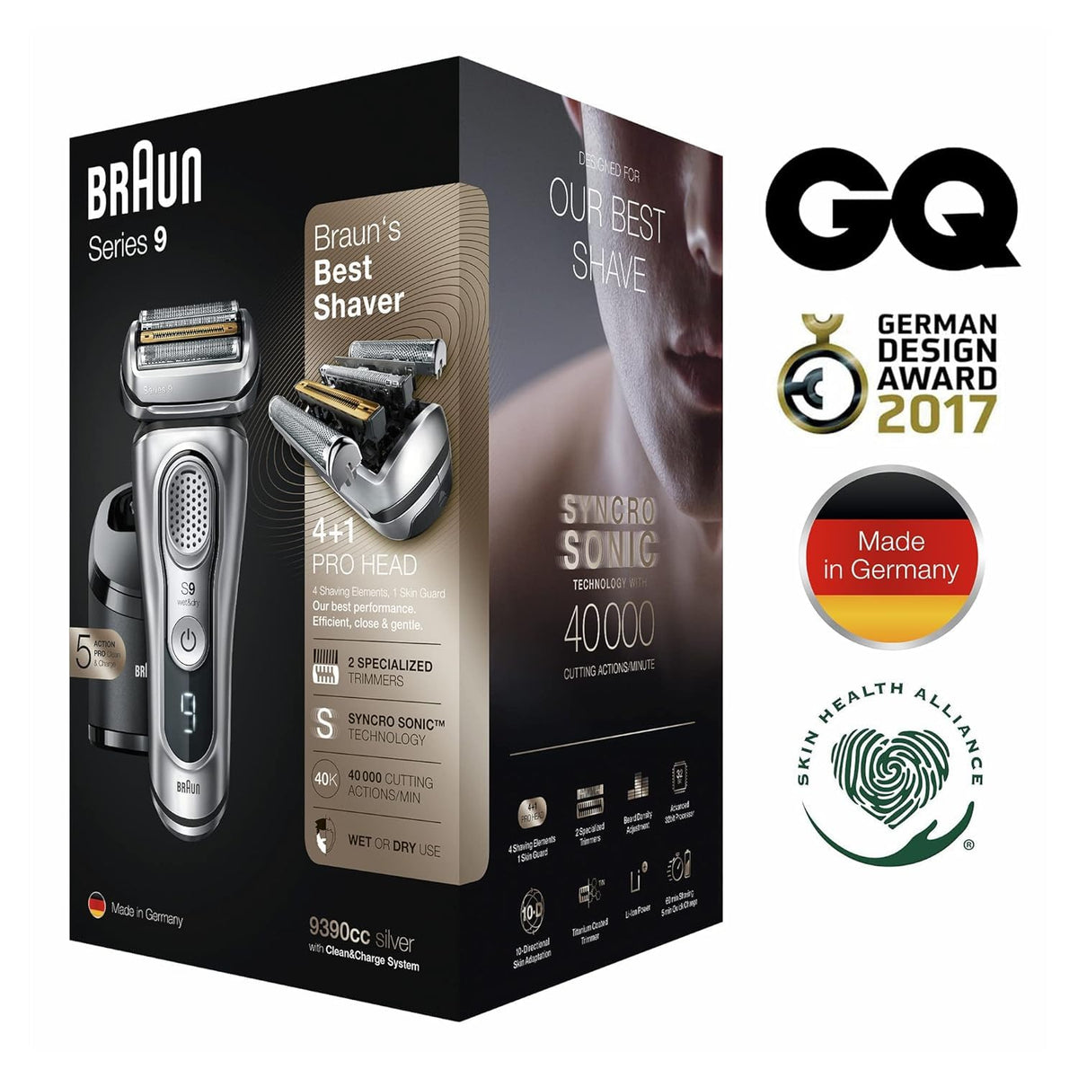 Electric Razor for Men, Waterproof Foil Shaver, Wet & Dry Shave, Silver J6637
