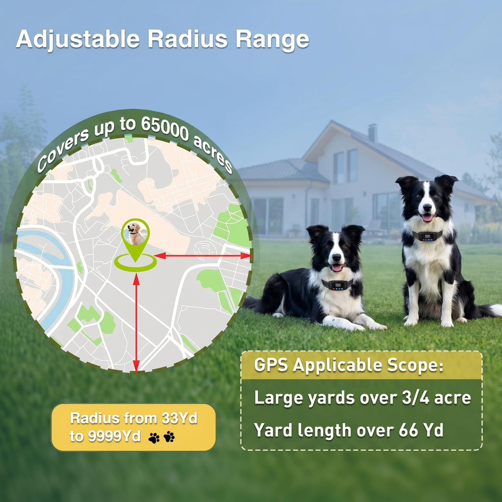 GPS Wireless Dog Fence System with 2 Collar P560136