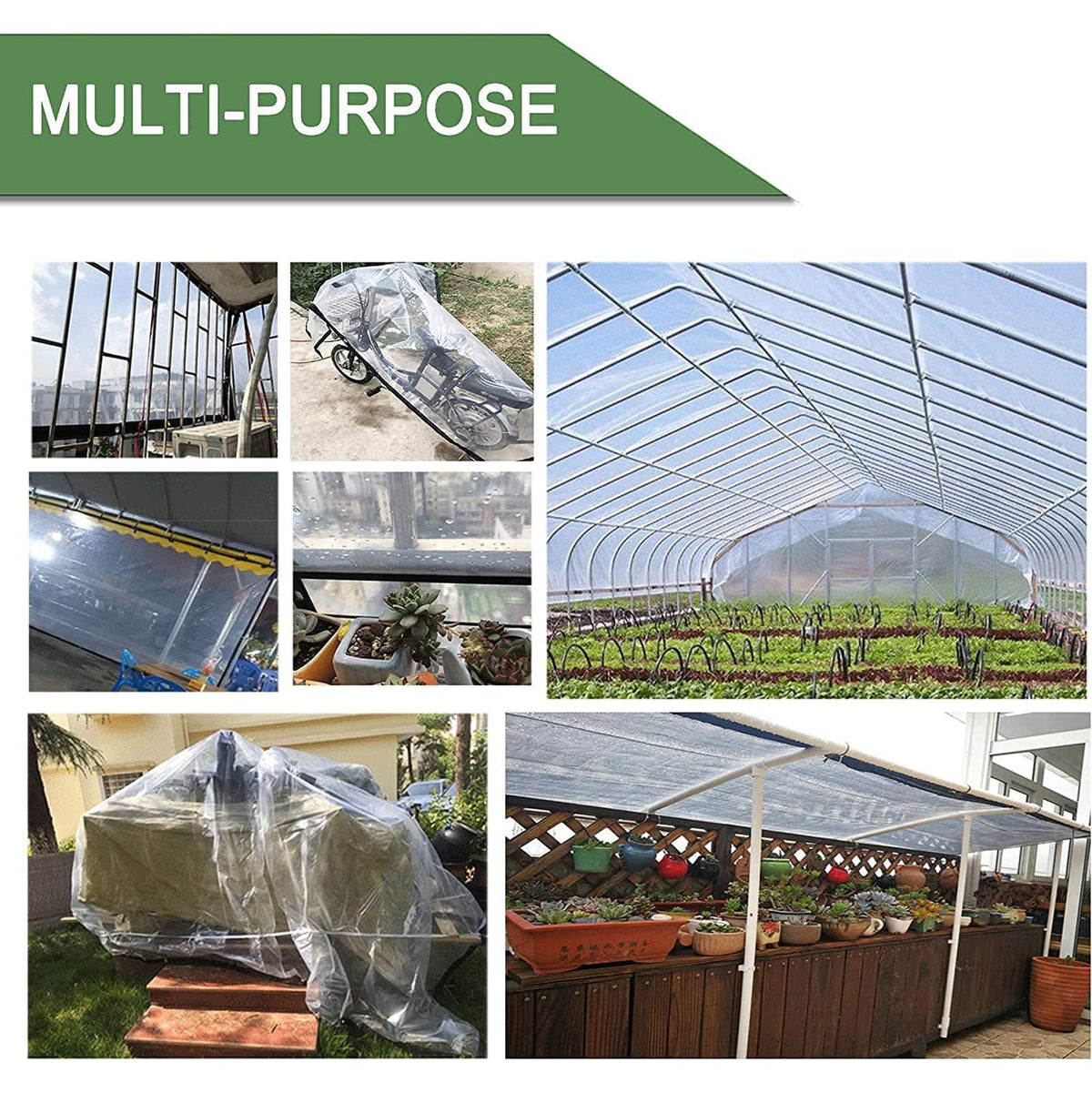 Heavy Duty Waterproof Clear 3x3ft Poly Tarp with Grommets Q963