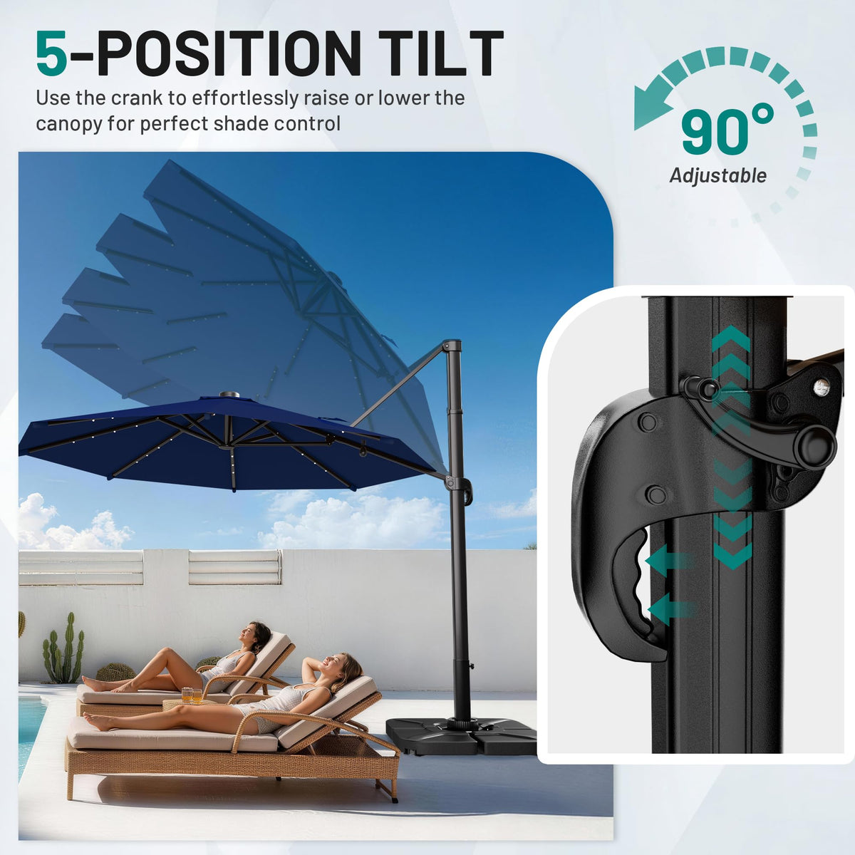 Cantilever Patio Umbrella with Lights X512