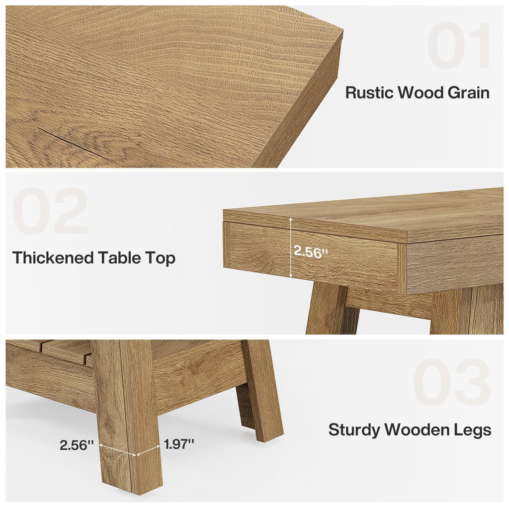 2-Tier Wooden End Table with Storage U35007