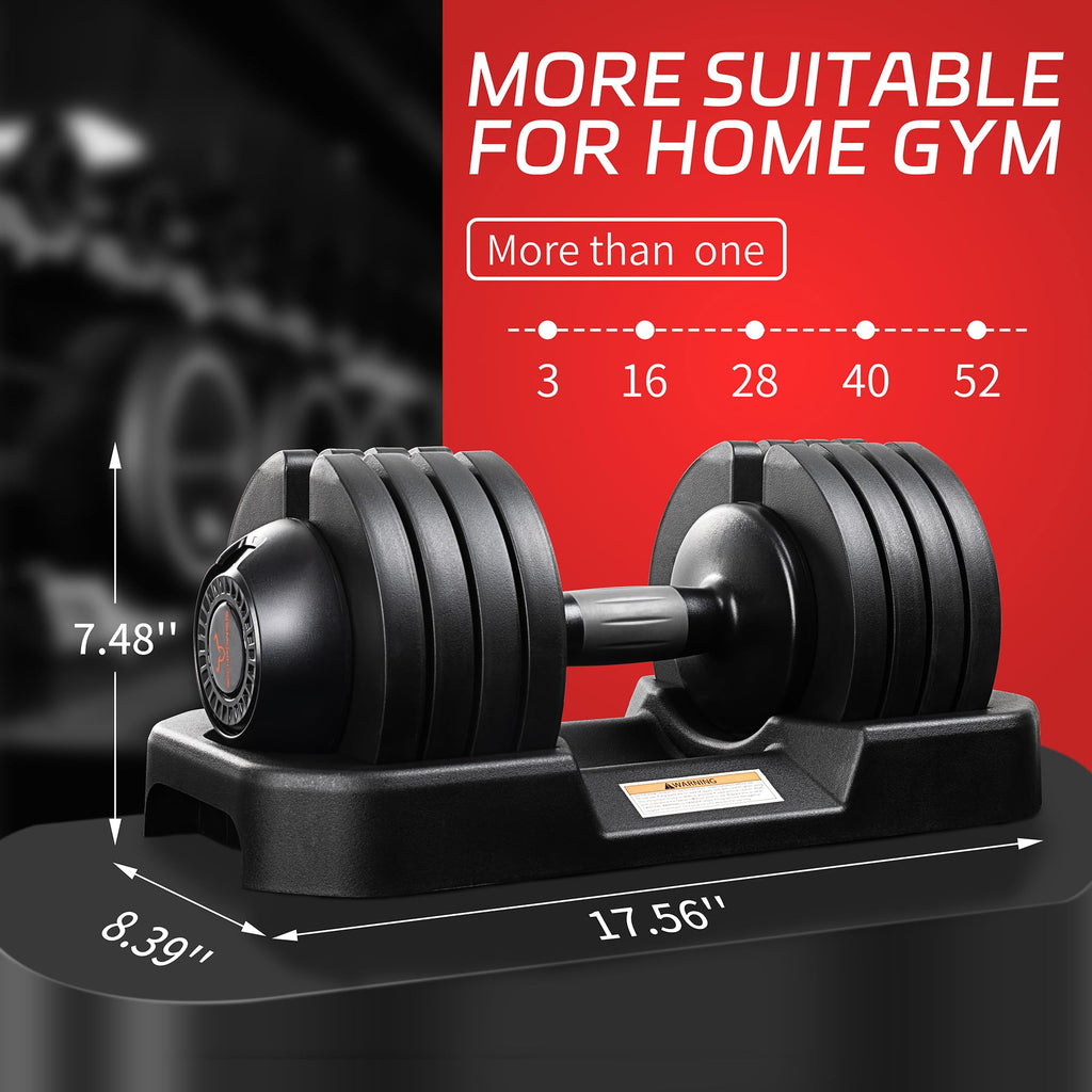 Adjustable Free Weights Dumbbells Set of 2, 52 lbs F34378