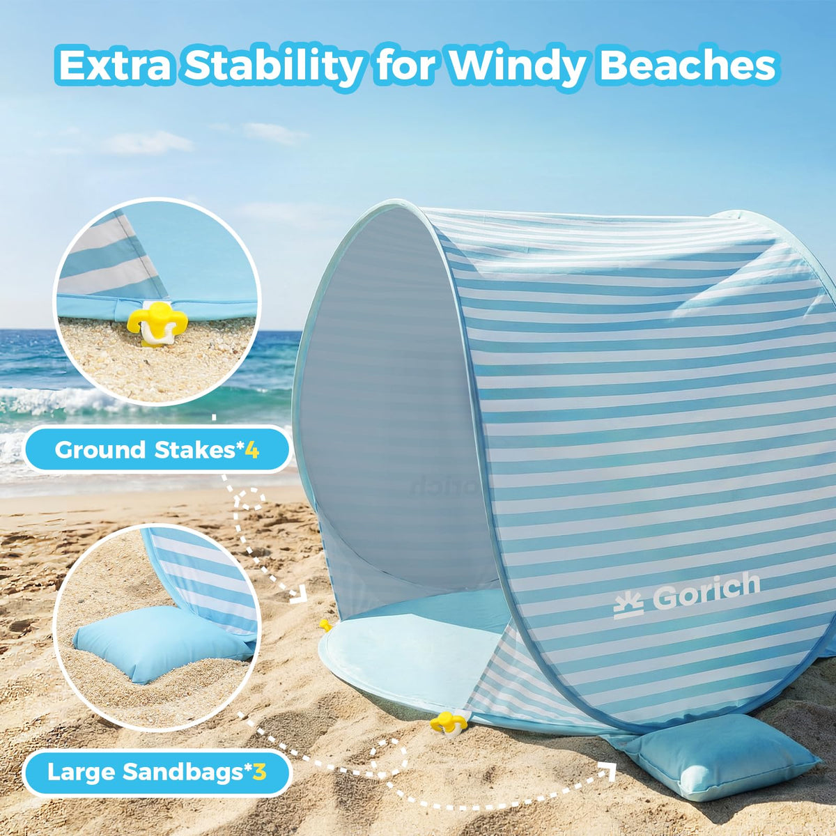 Pop Up Baby Beach Tent with UPF50+ UV Protection O19625
