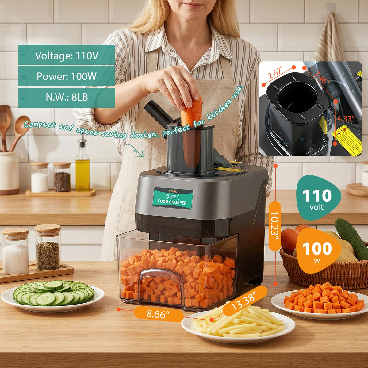 3 in 1 Electric Vegetable Chopper D86872