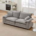 Light Gray Chenille 2 Seater Sofa with Pillows E12929