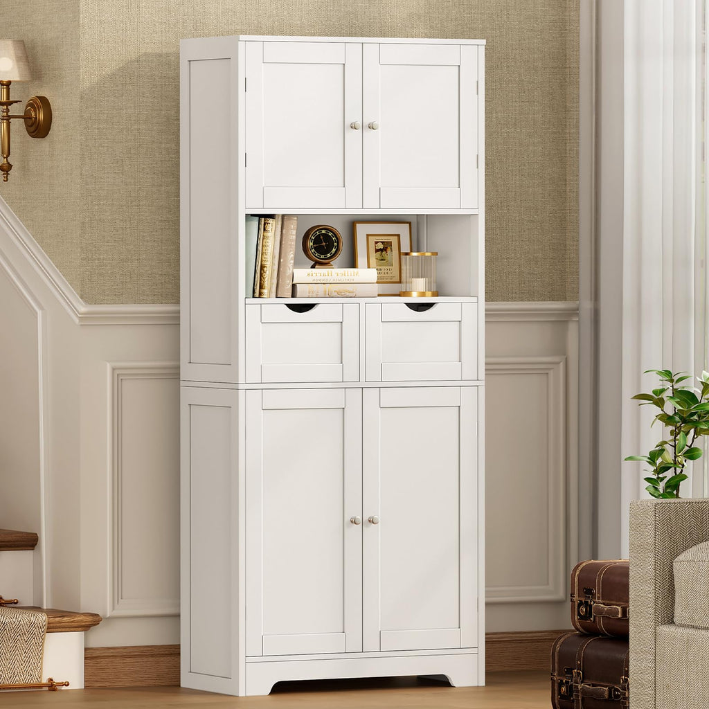Tall Bathroom Storage Cabinet with 4 Doors Q821046