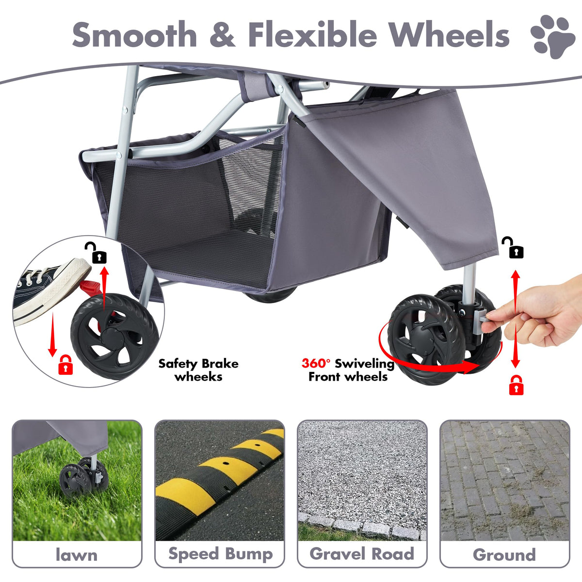 3 Wheels Pet Stroller K603767