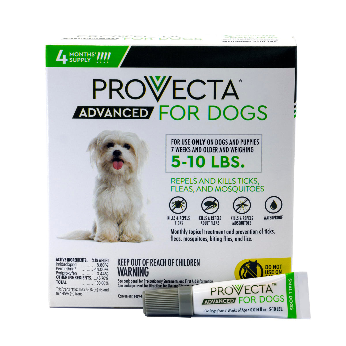 Flea & Tick for Small Dogs 5-10 lbs, 4-Month Supply N27114