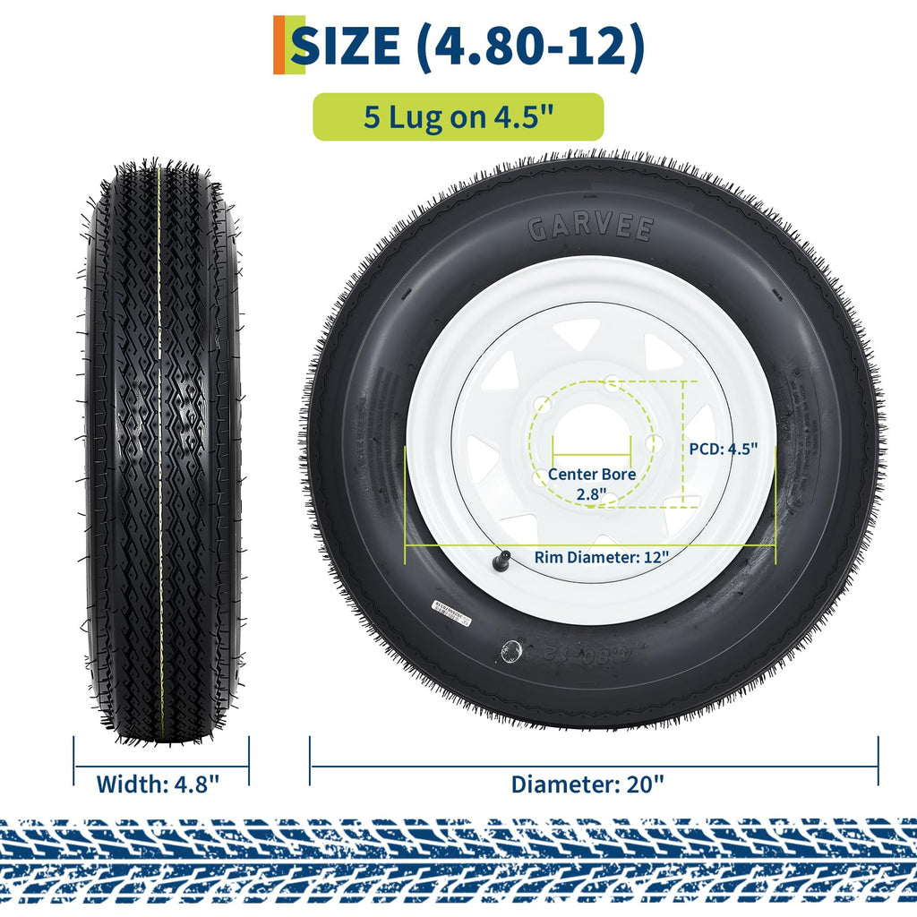 12 Trailer Tire and Wheel Assembly 5 Lug Set of 2 Q12833