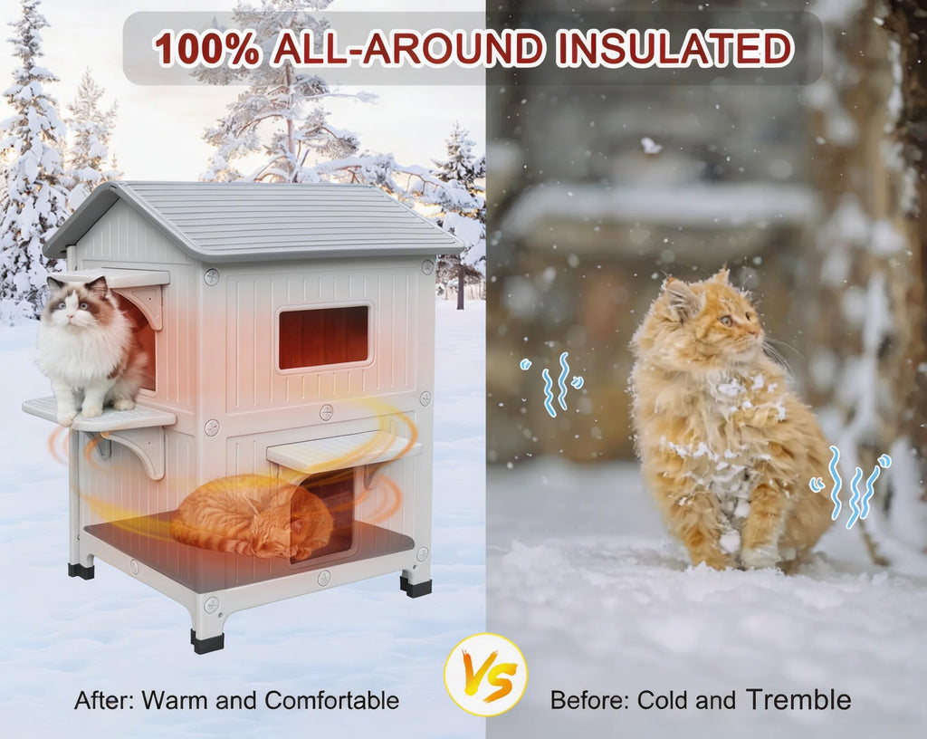 Insulated Outdoor Cat House C835899