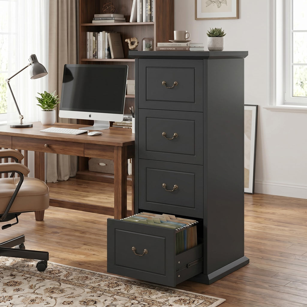Wooden Vertical 4-Drawer File Cabinet A300