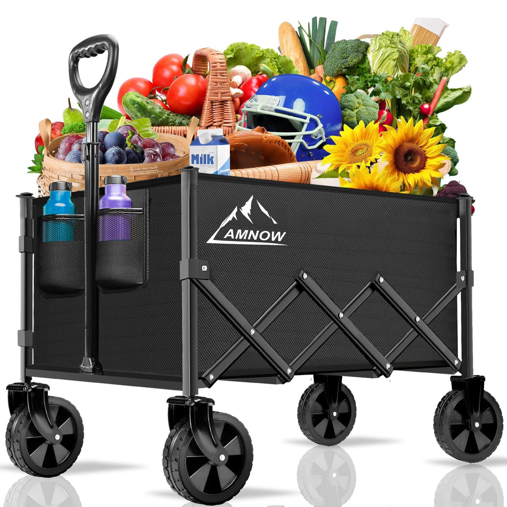 100L Collapsible Wagon Cart with All Terrain Wheels O200708
