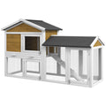 Outdoor Rabbit Hutch, 2-Tier with Ramp and Water-Resistant Roof S790376