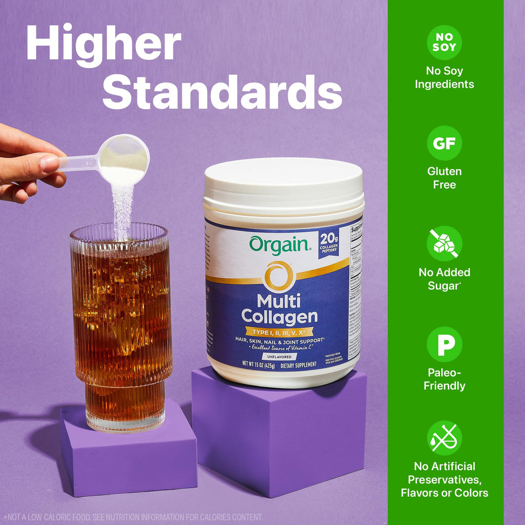 Unflavored Hydrolyzed Multi Collagen Peptides Powder 15oz P813117