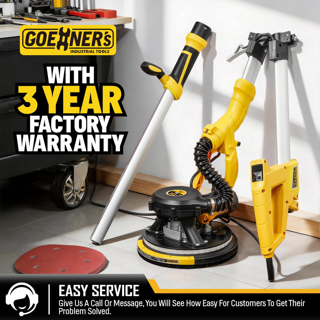 950W Electric Drywall Sander with Vacuum Dust Collector O3406