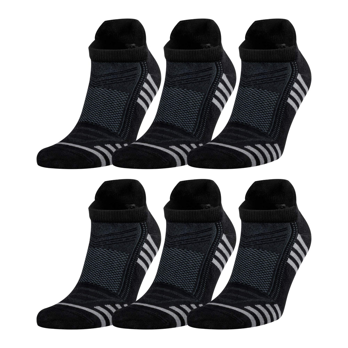 Men's Bamboo Rayon Striped Ankle Socks 6 Pairs V303