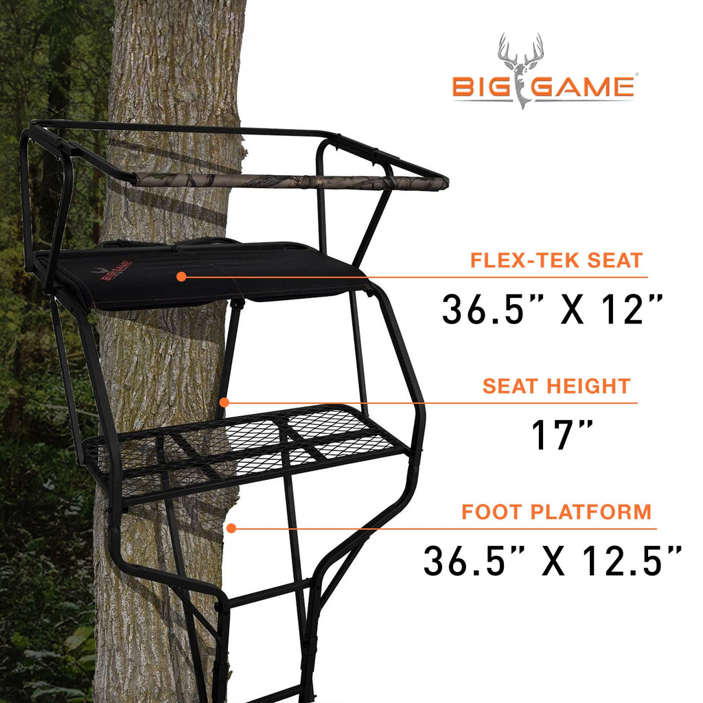 2 Person 18 Foot Tall Portable Hunting Tree Ladder Stand (2 Pack) M78776