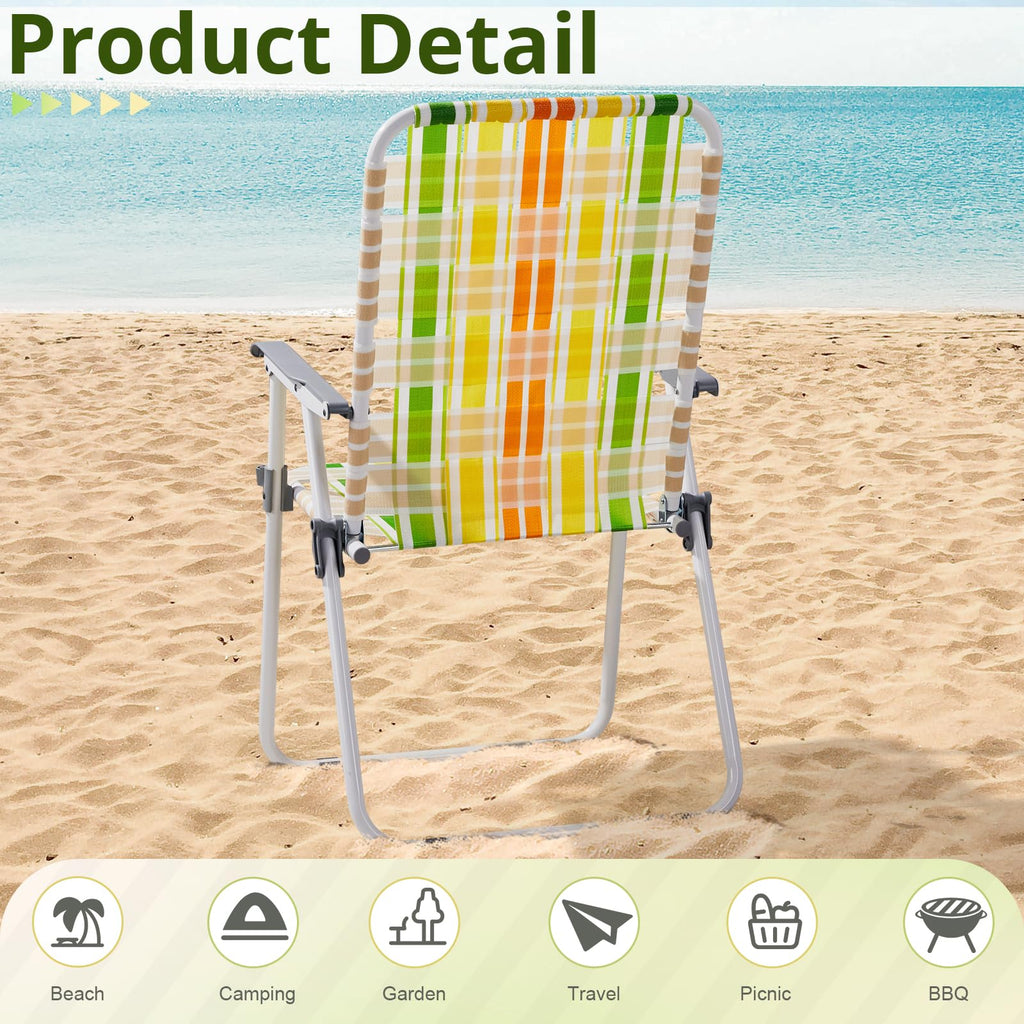 Oversized Folding Webbed Lawn Chairs Set of 2 H3085