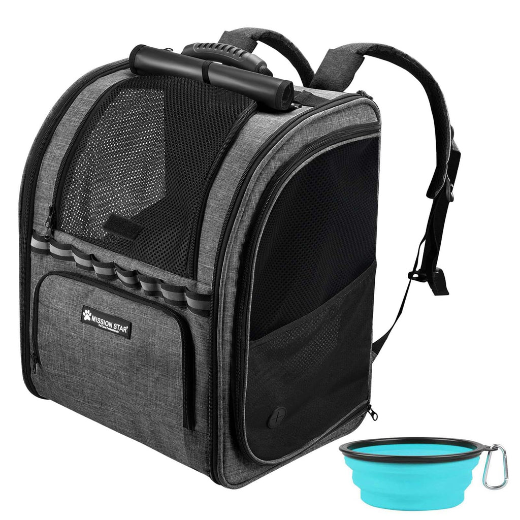 Dark Grey Breathable Mesh Cat Backpack Carrier Y141529