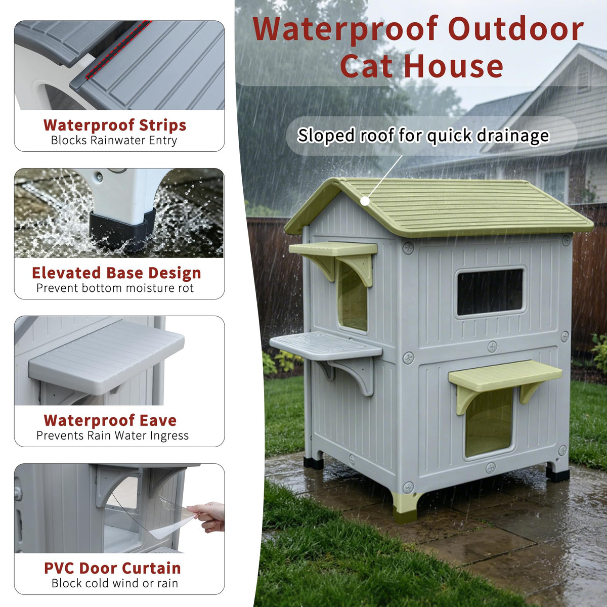 Insulated Outdoor Cat House C835899