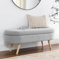 Oval Storage Bench with Rubber Wood Legs A350686