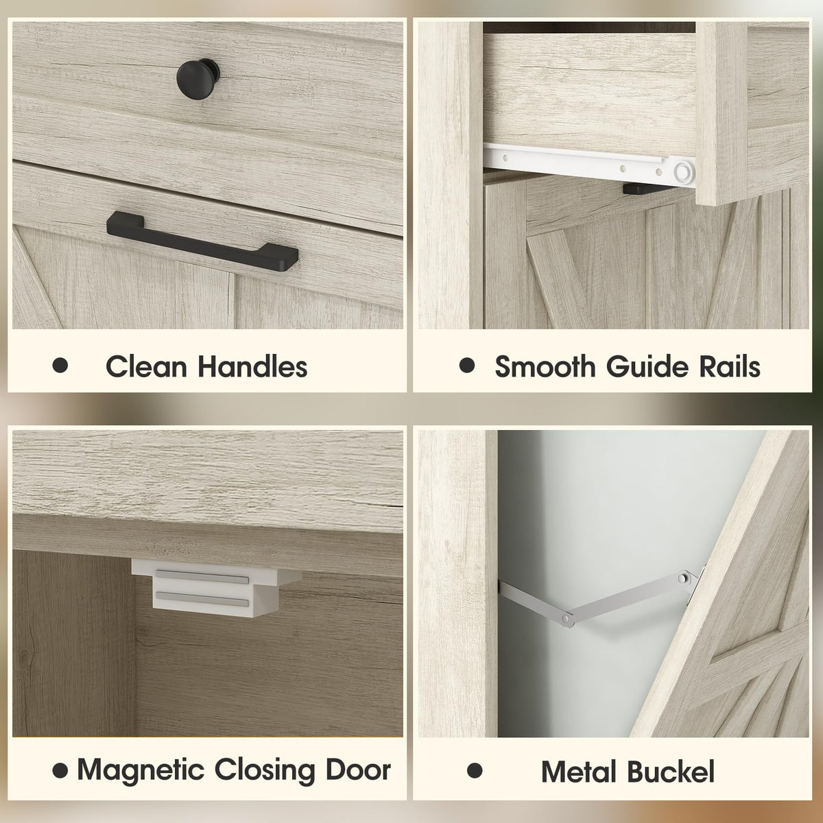 Double Tilt Out Trash Bin Holder Walnut White Wooden 10 Gallon N4198