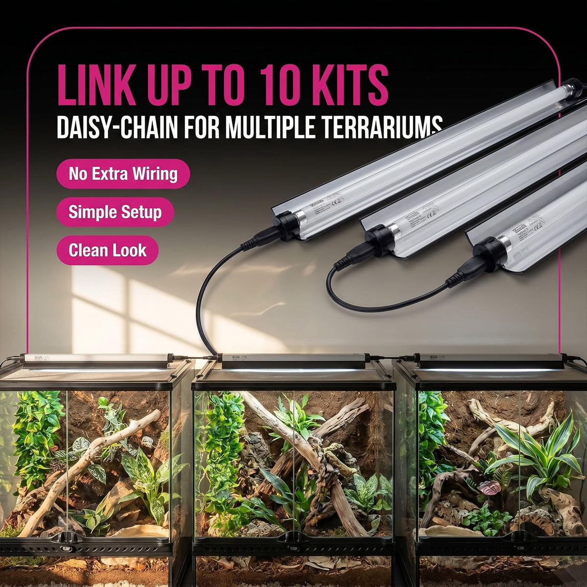22.5" 24 Watts 6% UVB Reptile Light Fixture Kit J43244