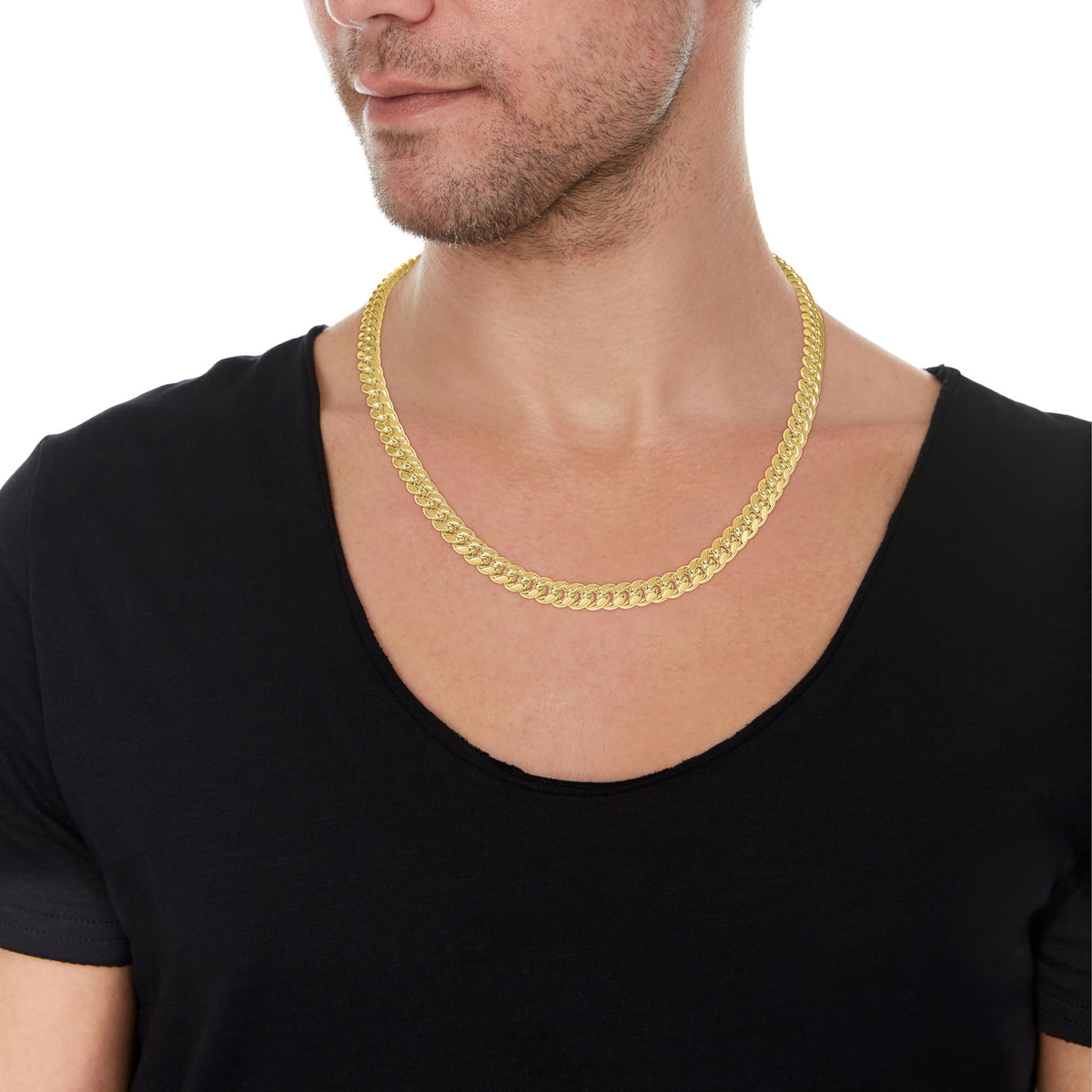 10k Yellow Gold 7mm Miami Cuban Link Chain Necklace J776
