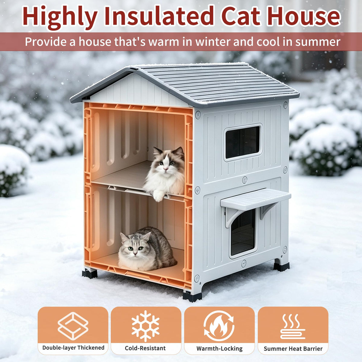 Insulated Outdoor Cat House C835899