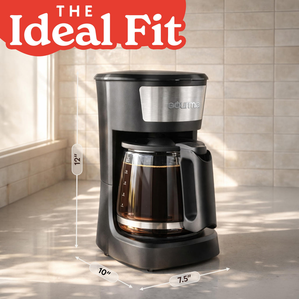 12 Cup Black Glass Carafe Drip Coffee Maker O3016