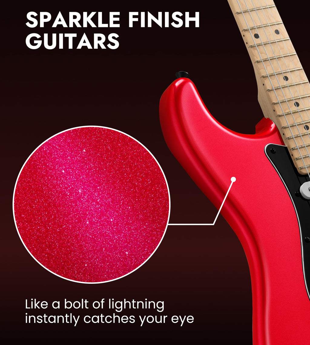 39" Electric Guitar Kit with Amp Sparkle Red Y76370