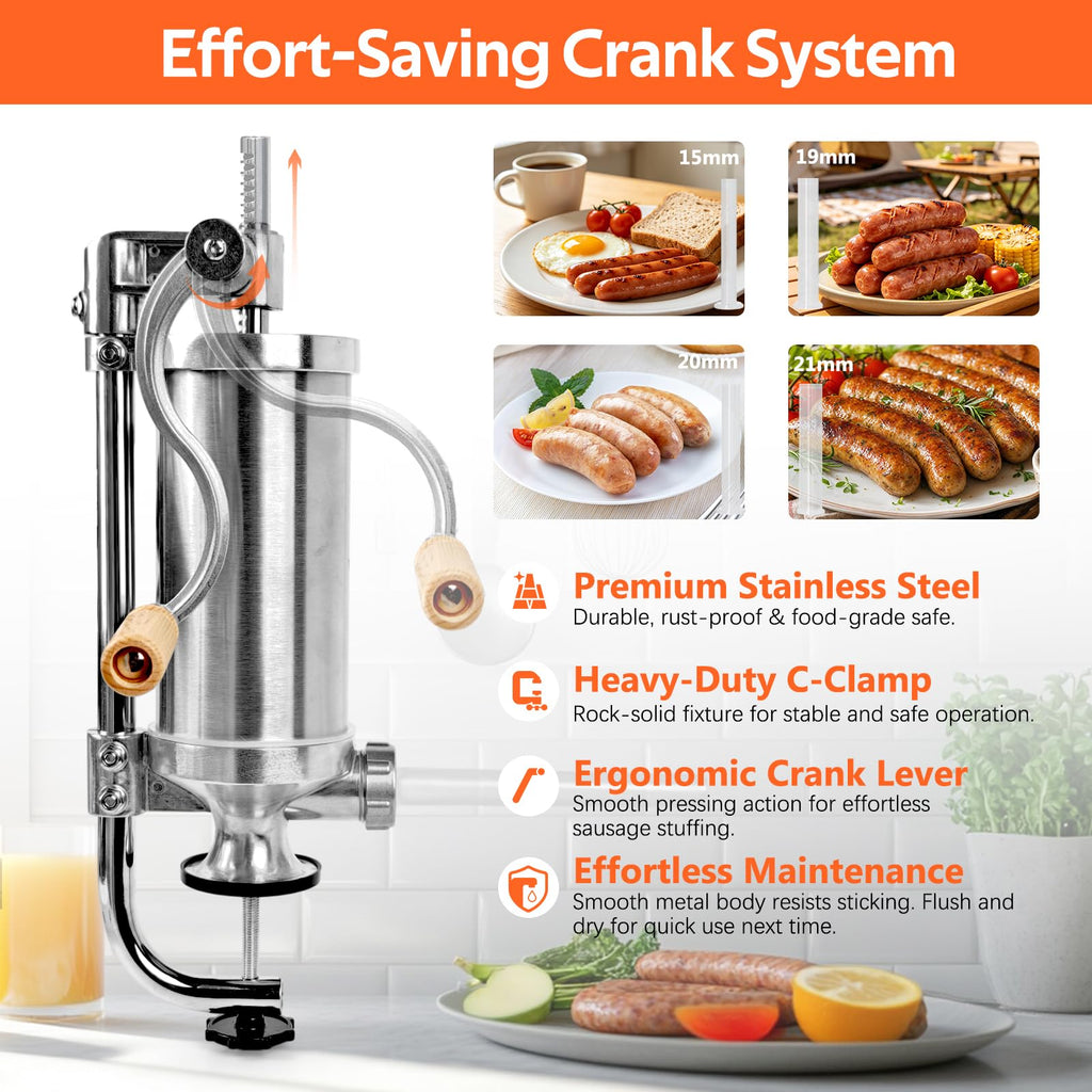 Stainless Steel Vertical Sausage Stuffer 2.5 LBS T319150